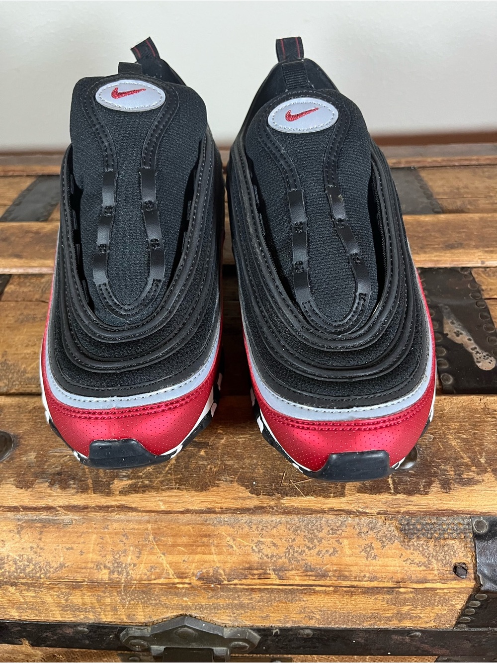 Nike Kids Black and Red Slip-On Sneakers